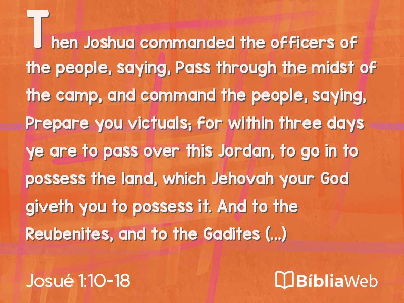 Josué 1:10-18 em imagem para compartilhar