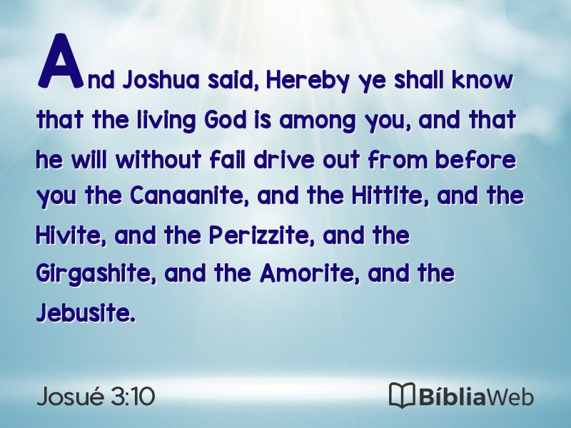 Josué 3:10 em imagem para compartilhar