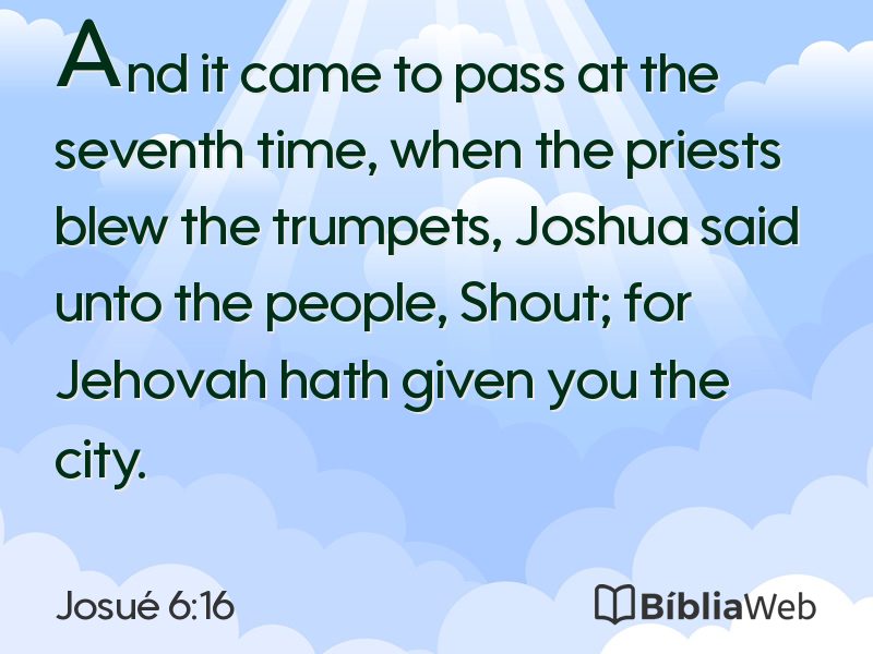 Josué 6:16 em imagem para compartilhar