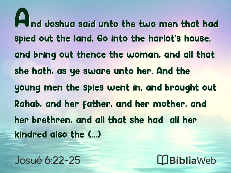 Josué 6:22-25 em imagem para compartilhar