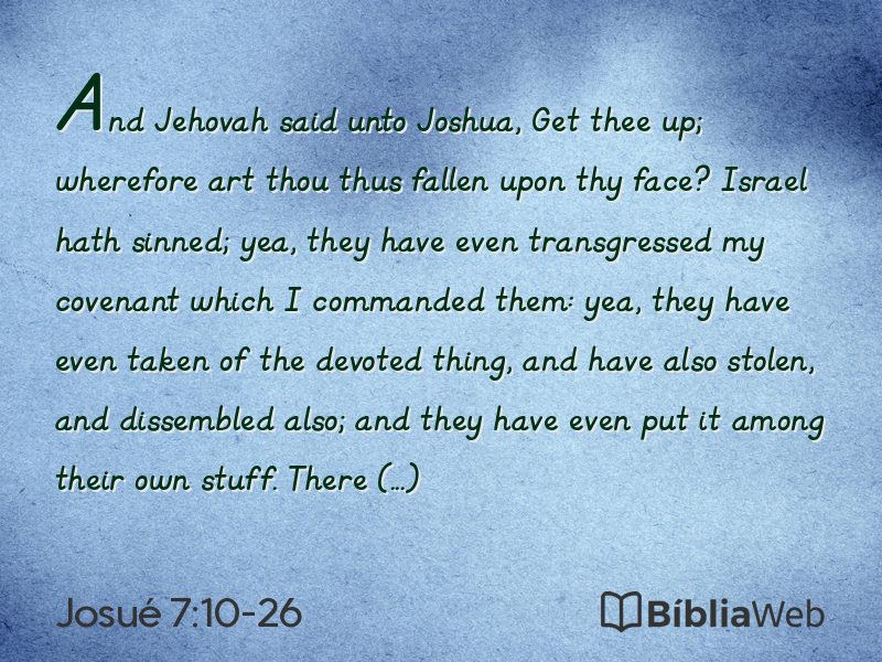 Josué 7:10-26 em imagem para compartilhar
