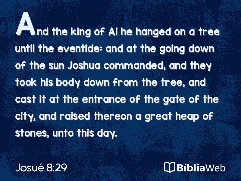 Josué 8:29 em imagem para compartilhar