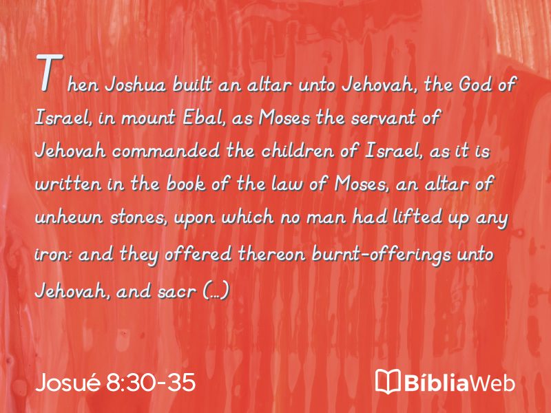 Josué 8:30-35 em imagem para compartilhar