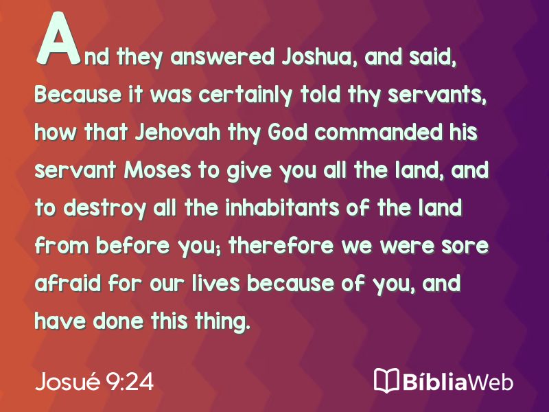 Josué 9:24 em imagem para compartilhar