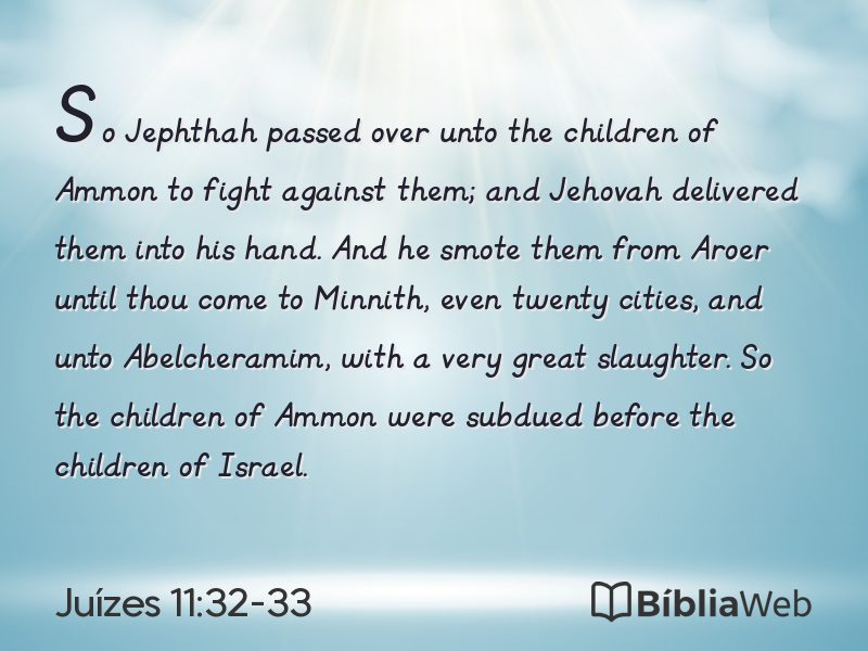 Juízes 11:32-33 em imagem para compartilhar