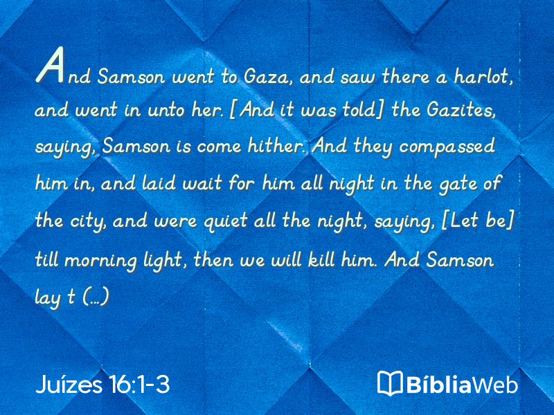 Juízes 16:1-3 em imagem para compartilhar