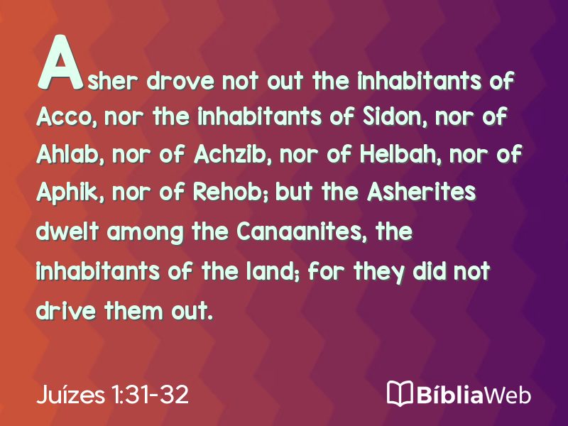 Juízes 1:31-32 em imagem para compartilhar