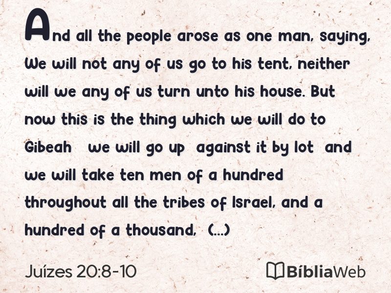 Juízes 20:8-10 em imagem para compartilhar