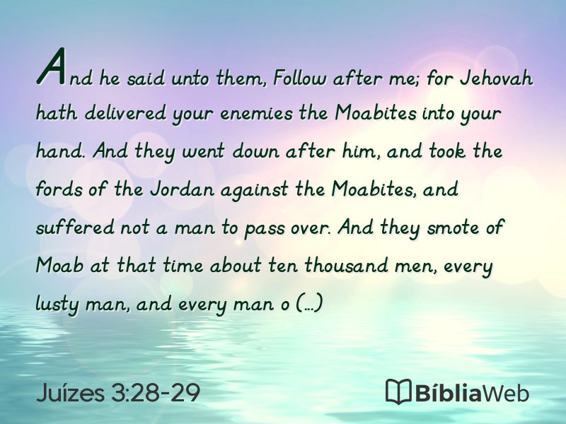 Juízes 3:28-29 em imagem para compartilhar
