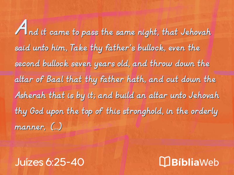 Juízes 6:25-40 em imagem para compartilhar