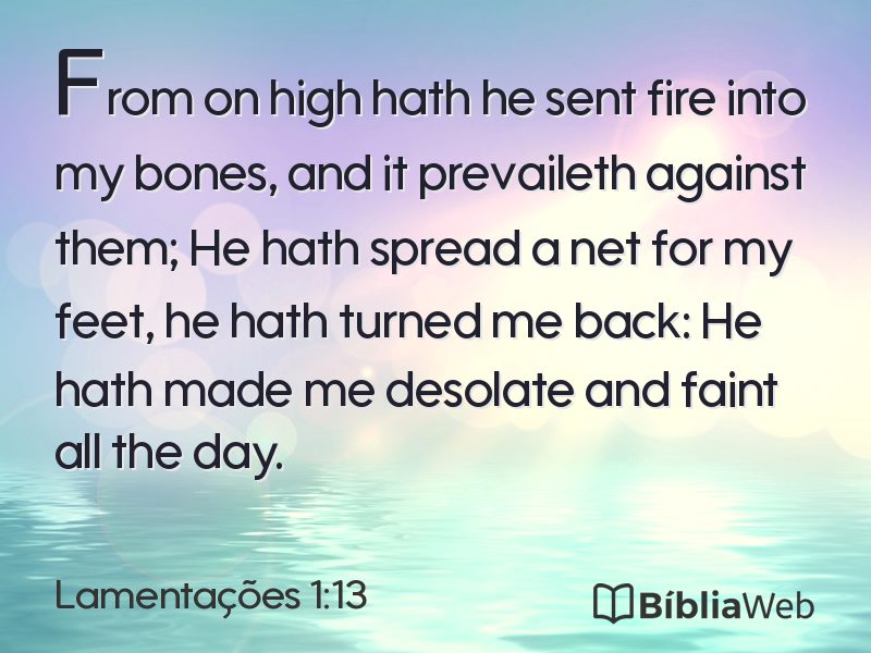 Lamentações 1:13 em imagem para compartilhar