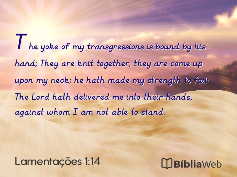 Lamentações 1:14 em imagem para compartilhar