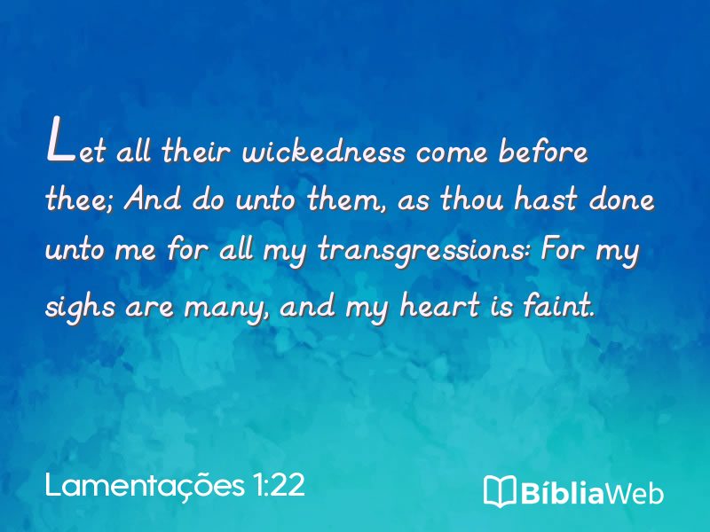 Lamentações 1:22 em imagem para compartilhar