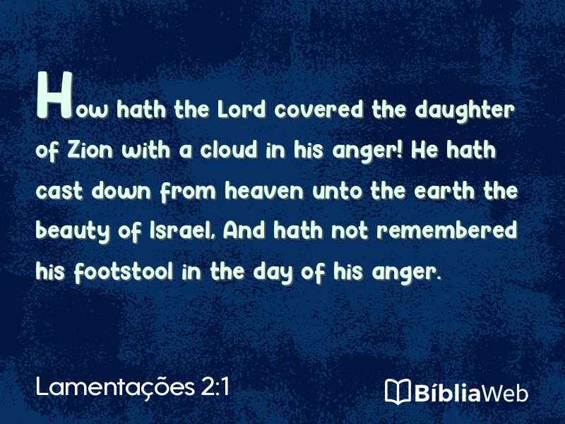 Lamentações 2:1 em imagem para compartilhar