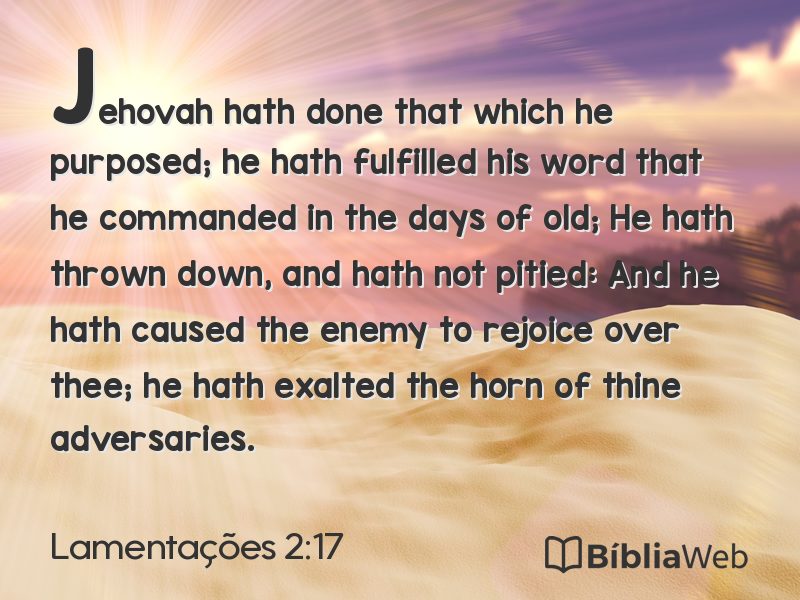 Lamentações 2:17 em imagem para compartilhar