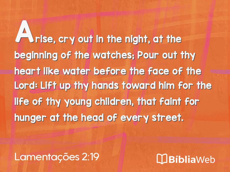Lamentações 2:19 em imagem para compartilhar