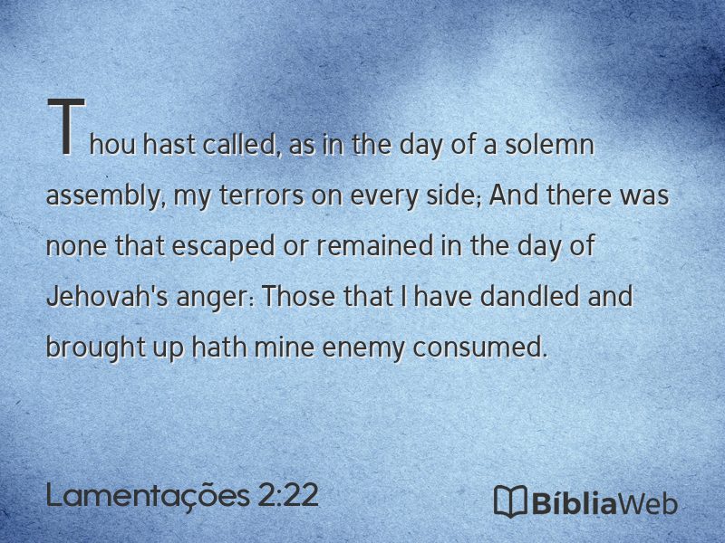 Lamentações 2:22 em imagem para compartilhar