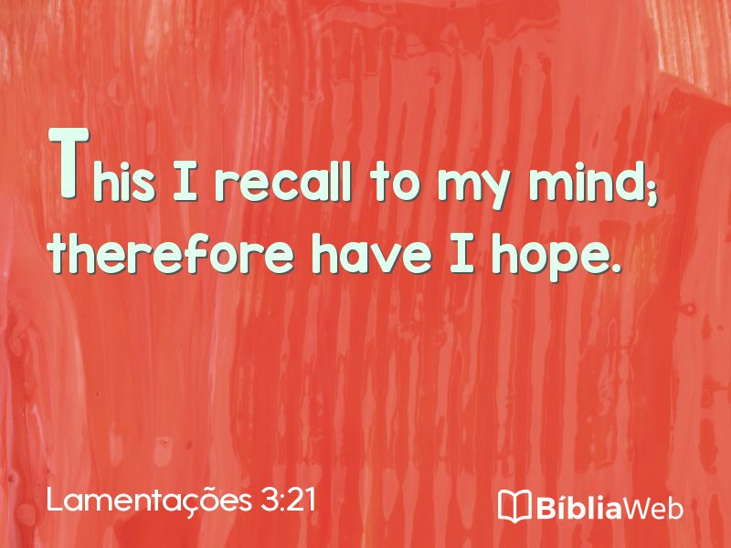 Lamentações 3:21 em imagem para compartilhar