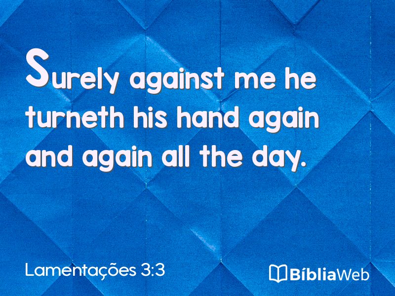 Lamentações 3:3 em imagem para compartilhar