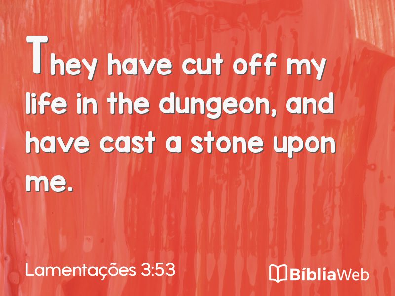 Lamentações 3:53 em imagem para compartilhar