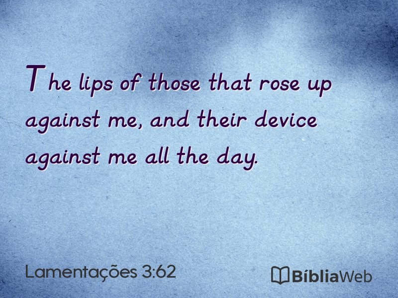 Lamentações 3:62 em imagem para compartilhar
