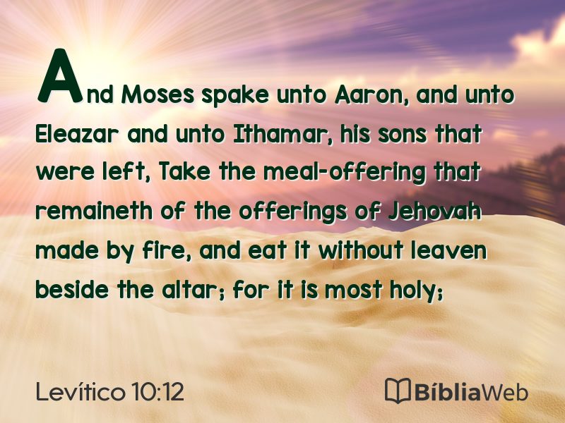Levítico 10:12 em imagem para compartilhar