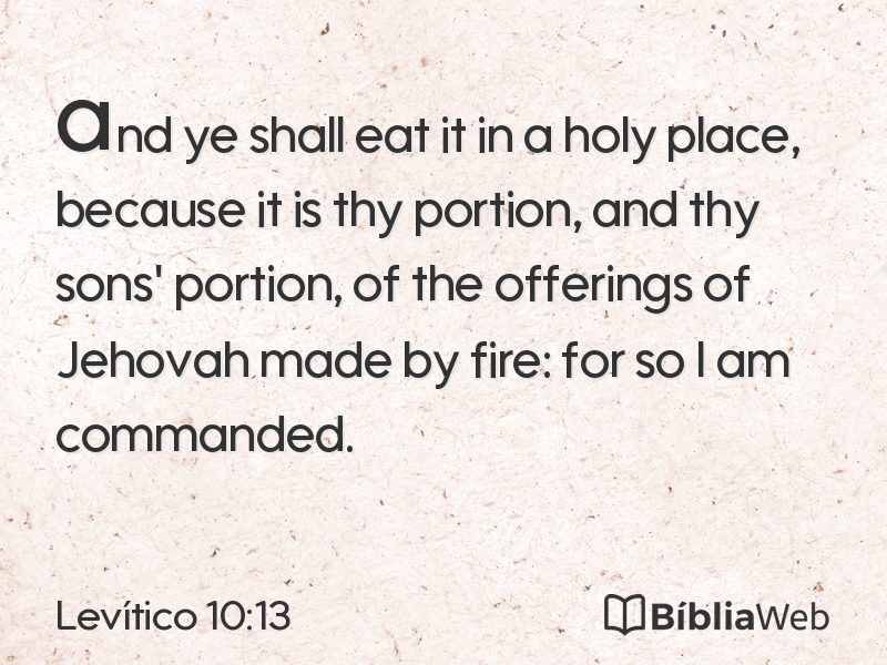 Levítico 10:13 em imagem para compartilhar