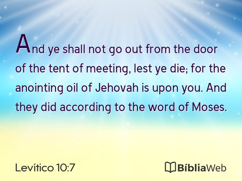 Levítico 10:7 em imagem para compartilhar