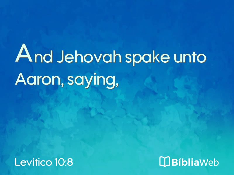 Levítico 10:8 em imagem para compartilhar