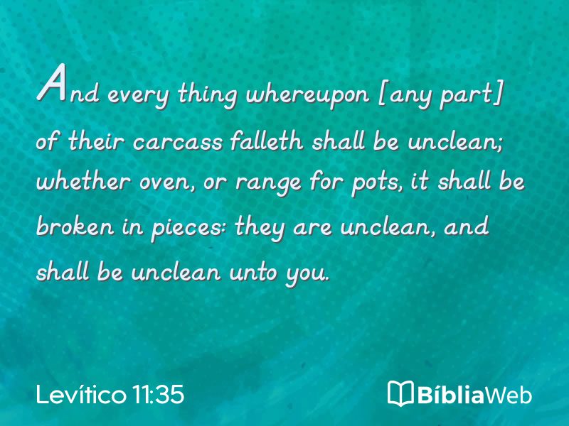 Levítico 11:35 em imagem para compartilhar