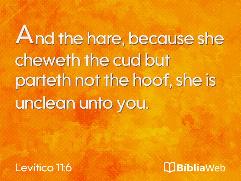 Levítico 11:6 em imagem para compartilhar