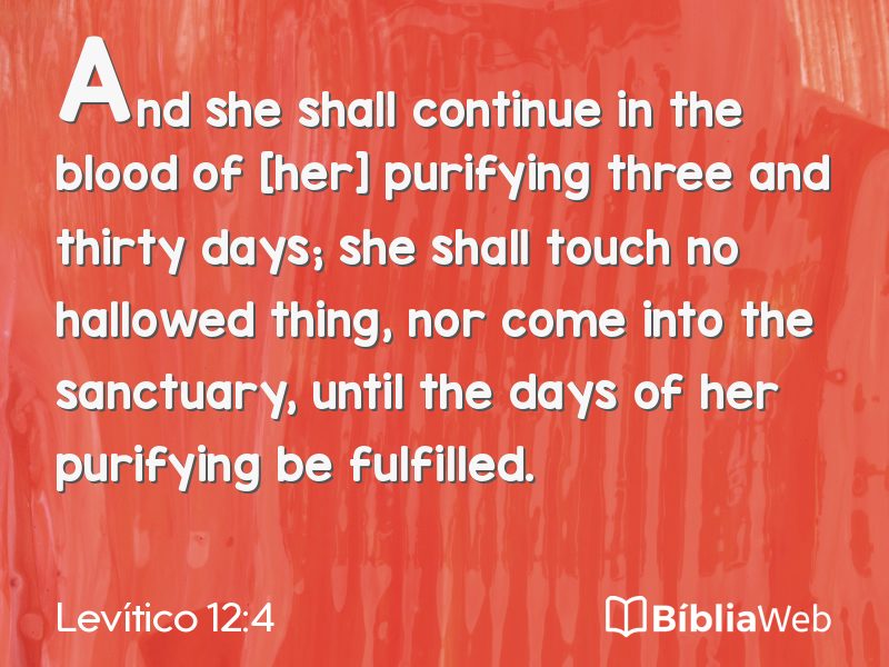 Levítico 12:4 em imagem para compartilhar
