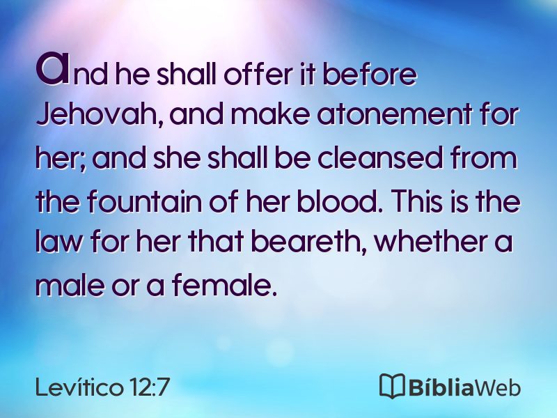 Levítico 12:7 em imagem para compartilhar