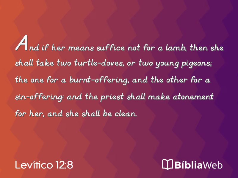Levítico 12:8 em imagem para compartilhar