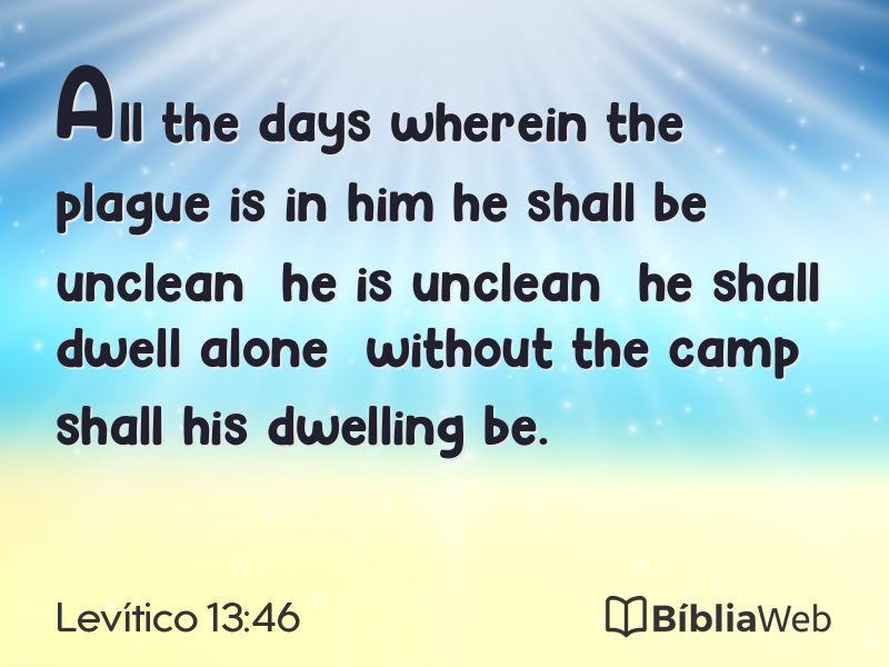 Levítico 13:46 em imagem para compartilhar