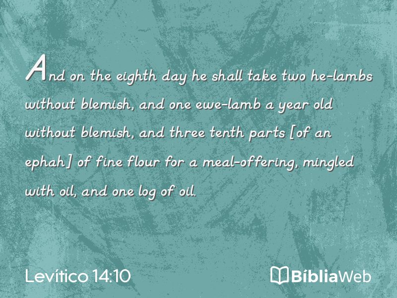 Levítico 14:10 em imagem para compartilhar