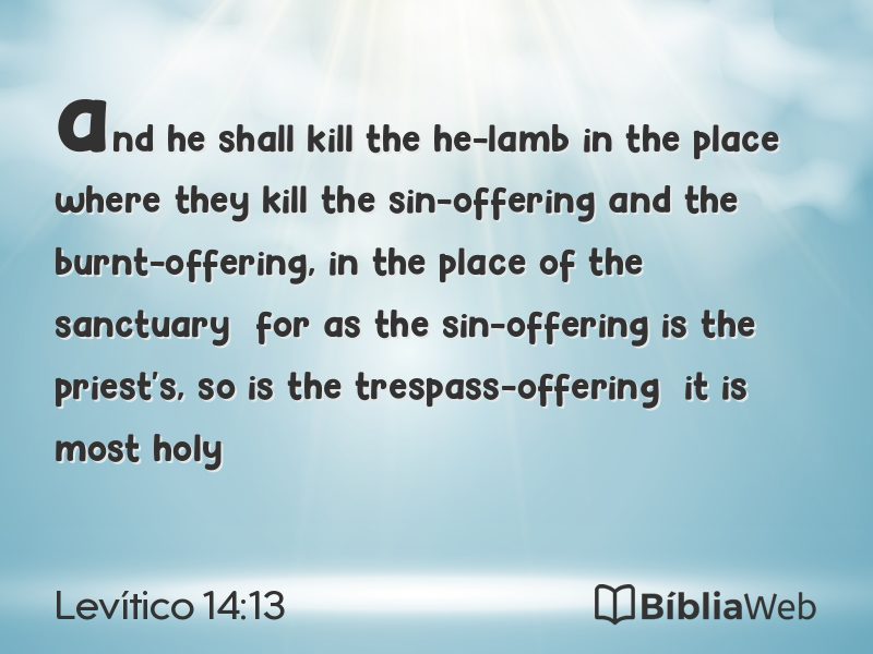 Levítico 14:13 em imagem para compartilhar