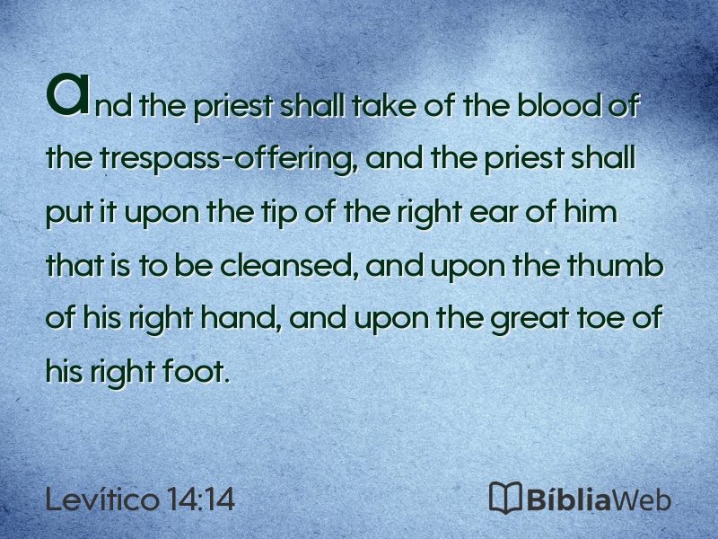 Levítico 14:14 em imagem para compartilhar