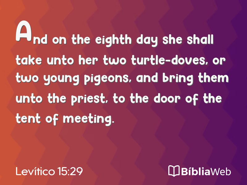Levítico 15:29 em imagem para compartilhar