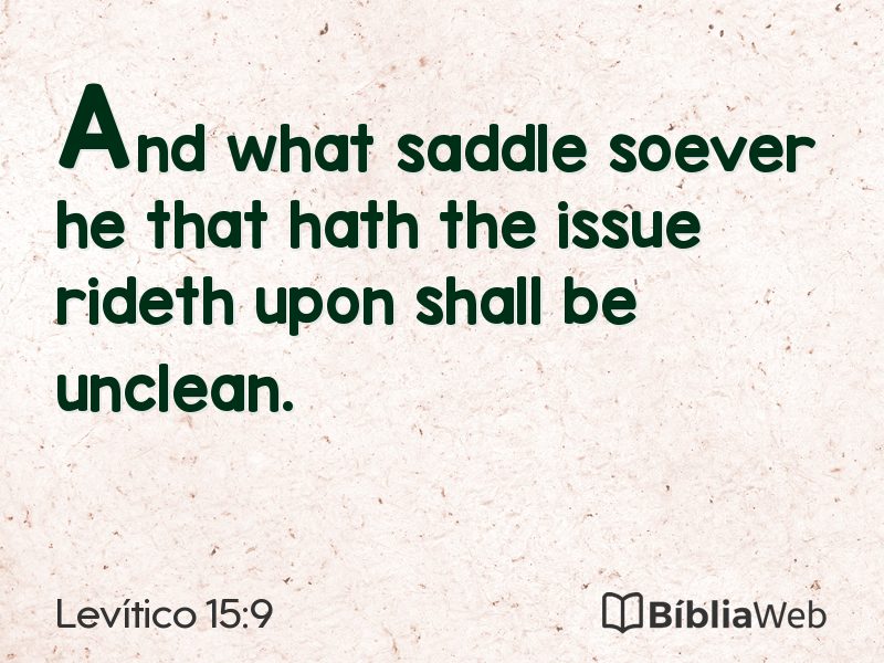 Levítico 15:9 em imagem para compartilhar