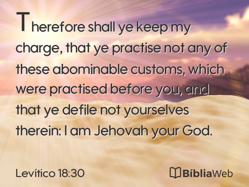 Levítico 18:30 em imagem para compartilhar