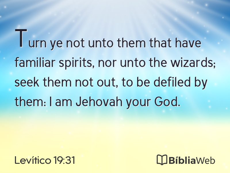 Levítico 19:31 em imagem para compartilhar