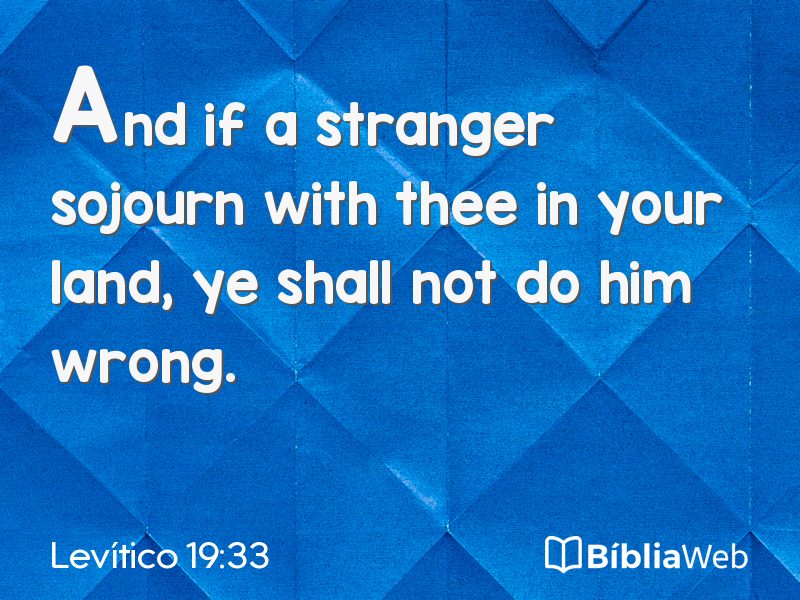 Levítico 19:33 em imagem para compartilhar