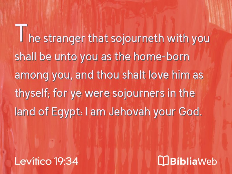 Levítico 19:34 em imagem para compartilhar