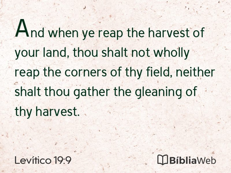 Levítico 19:9 em imagem para compartilhar