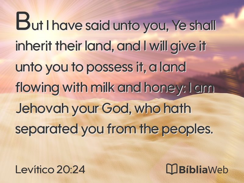 Levítico 20:24 em imagem para compartilhar