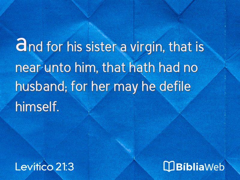 Levítico 21:3 em imagem para compartilhar