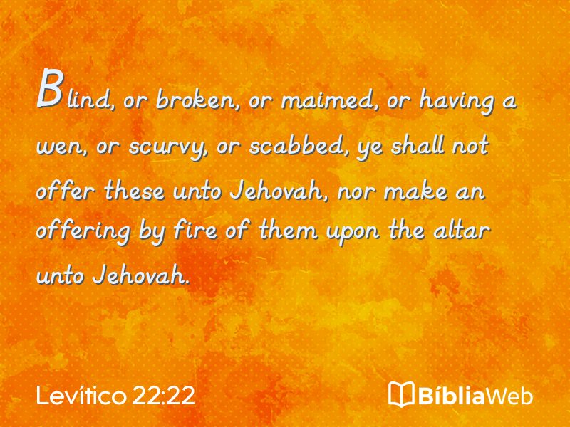 Levítico 22:22 em imagem para compartilhar