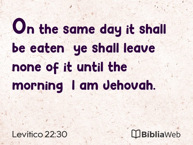 Levítico 22:30 em imagem para compartilhar