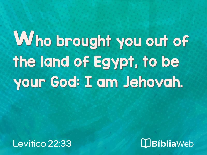 Levítico 22:33 em imagem para compartilhar